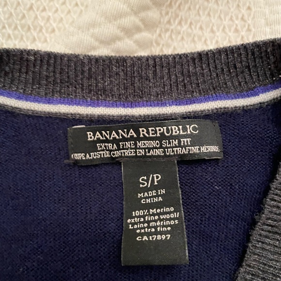 Banana Republic navy blue merino wool sweater for men - Picture 3 of 3